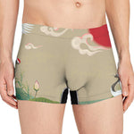 Japanese Cranes At Sunset Print Men's Boxer Briefs