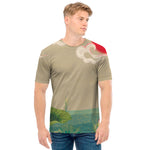 Japanese Cranes At Sunset Print Men's T-Shirt