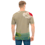 Japanese Cranes At Sunset Print Men's T-Shirt