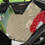 Japanese Cranes At Sunset Print Pet Car Back Seat Cover