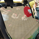 Japanese Cranes At Sunset Print Pet Car Back Seat Cover
