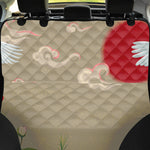 Japanese Cranes At Sunset Print Pet Car Back Seat Cover