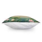 Japanese Cranes At Sunset Print Pillow Cover