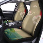 Japanese Cranes At Sunset Print Universal Fit Car Seat Covers