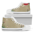 Japanese Cranes At Sunset Print White High Top Sneakers