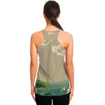 Japanese Cranes At Sunset Print Women's Racerback Tank Top
