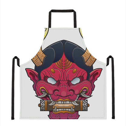Japanese Demon Mask Print Apron