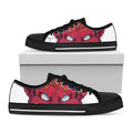 Japanese Demon Mask Print Black Low Top Sneakers