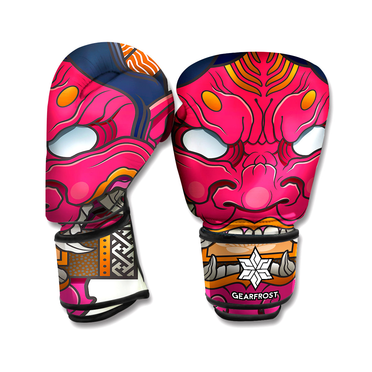 Japanese Demon Mask Print Boxing Gloves