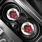 Japanese Demon Mask Print Car Coasters