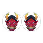 Japanese Demon Mask Print Car Coasters