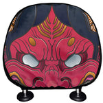 Japanese Demon Mask Print Car Headrest Covers