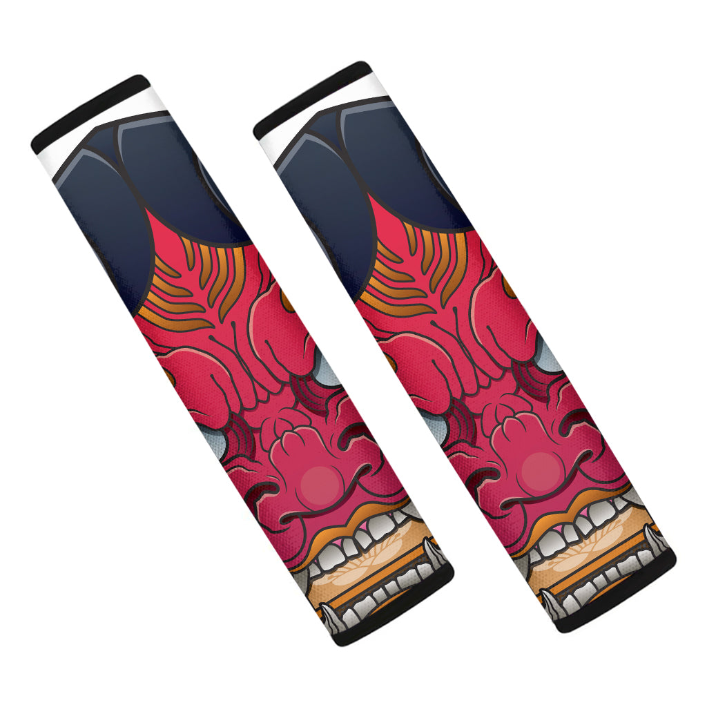 Japanese Demon Mask Print Car Seat Belt Covers