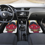 Japanese Demon Mask Print Front and Back Car Floor Mats