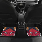 Japanese Demon Mask Print Front and Back Car Floor Mats