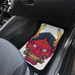 Japanese Demon Mask Print Front and Back Car Floor Mats