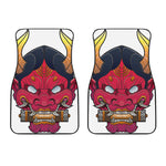 Japanese Demon Mask Print Front Car Floor Mats