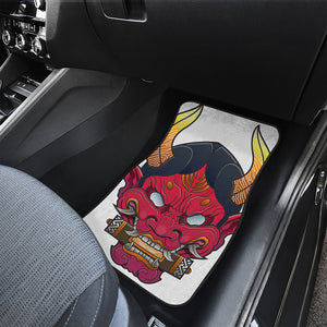 Japanese Demon Mask Print Front Car Floor Mats