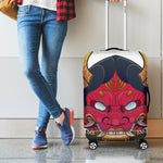 Japanese Demon Mask Print Luggage Cover
