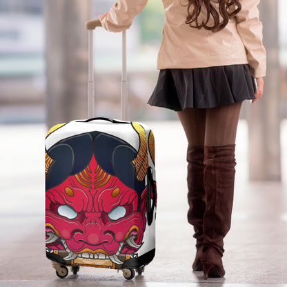 Japanese Demon Mask Print Luggage Cover