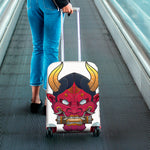 Japanese Demon Mask Print Luggage Cover