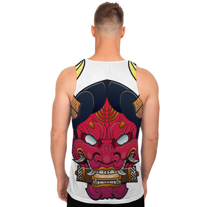 Japanese Demon Mask Print Men's Tank Top