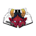 Japanese Demon Mask Print Muay Thai Boxing Shorts