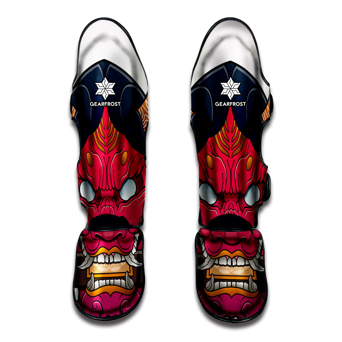 Japanese Demon Mask Print Muay Thai Shin Guard