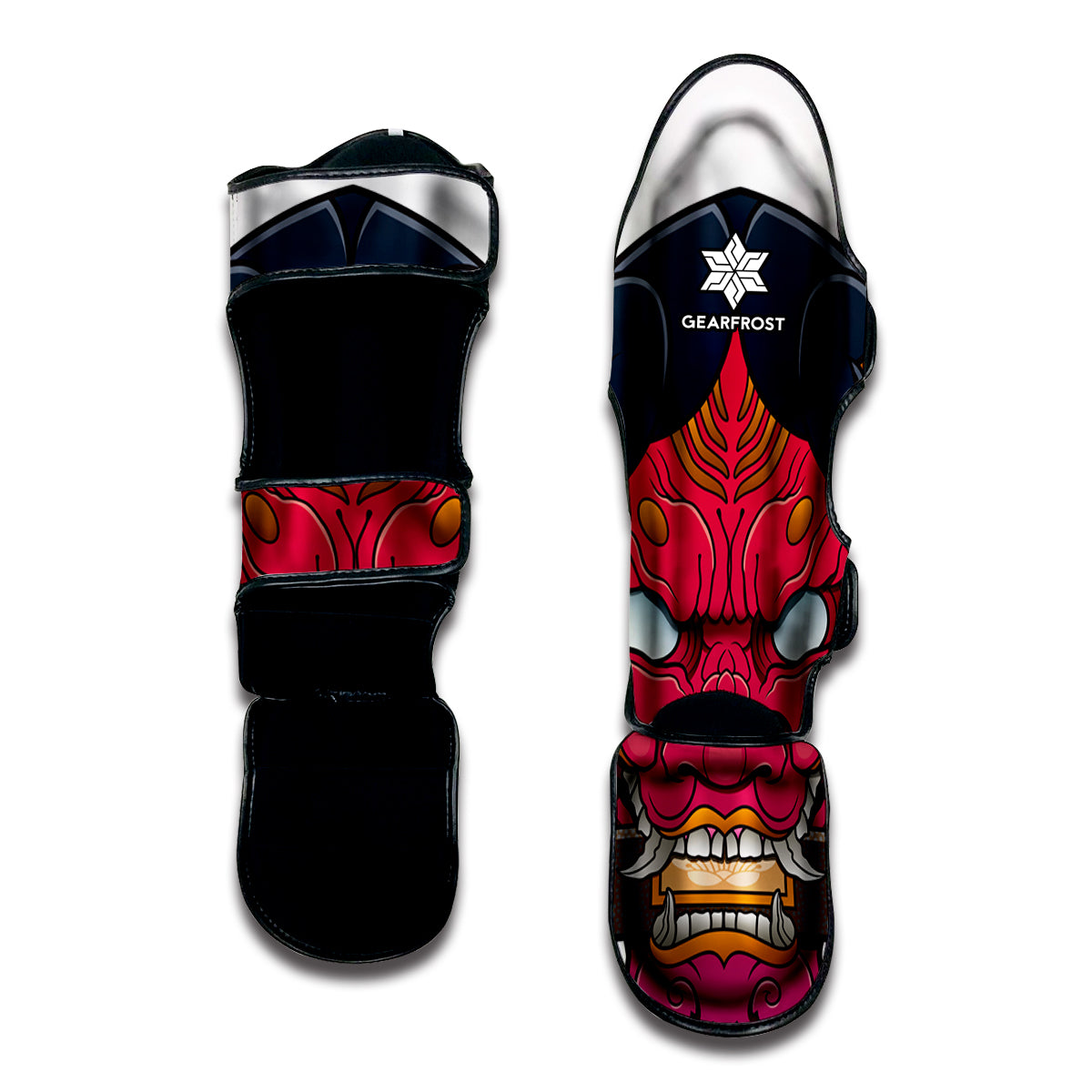 Japanese Demon Mask Print Muay Thai Shin Guard