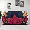 Japanese Demon Mask Print Sofa Cover