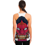 Japanese Demon Mask Print Women's Racerback Tank Top