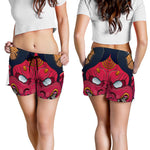 Japanese Demon Mask Print Women's Shorts