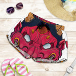 Japanese Demon Mask Print Women's Shorts