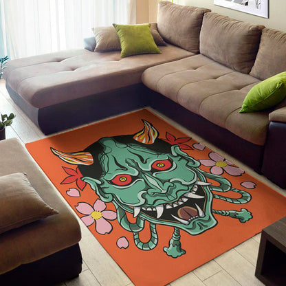 Japanese Demon Print Area Rug