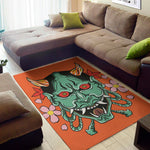 Japanese Demon Print Area Rug