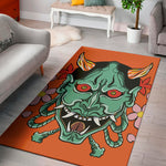 Japanese Demon Print Area Rug