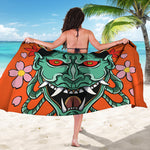 Japanese Demon Print Beach Sarong Wrap