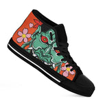 Japanese Demon Print Black High Top Shoes