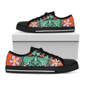 Japanese Demon Print Black Low Top Sneakers