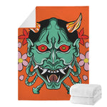 Japanese Demon Print Blanket