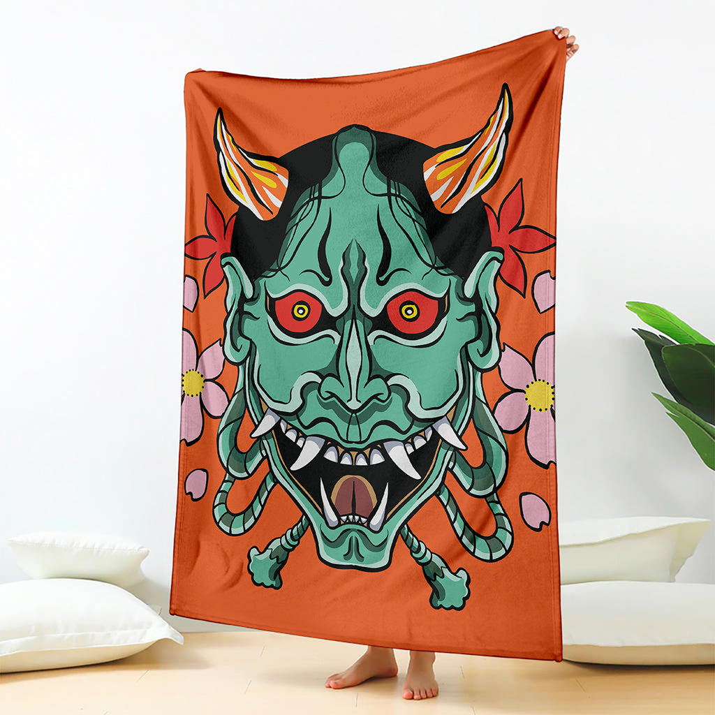 Japanese Demon Print Blanket