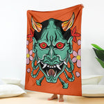 Japanese Demon Print Blanket