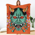 Japanese Demon Print Blanket
