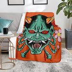 Japanese Demon Print Blanket