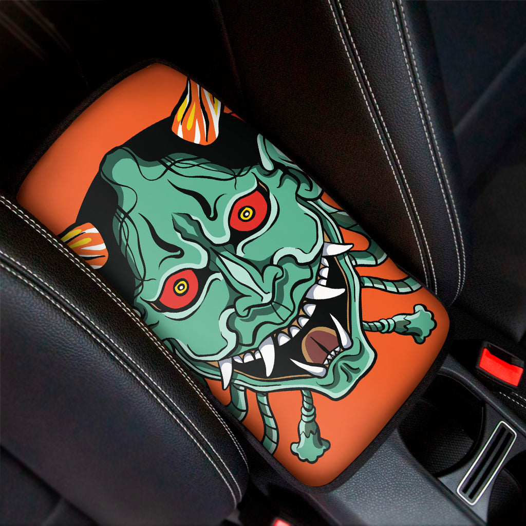Japanese Demon Print Car Center Console Cover