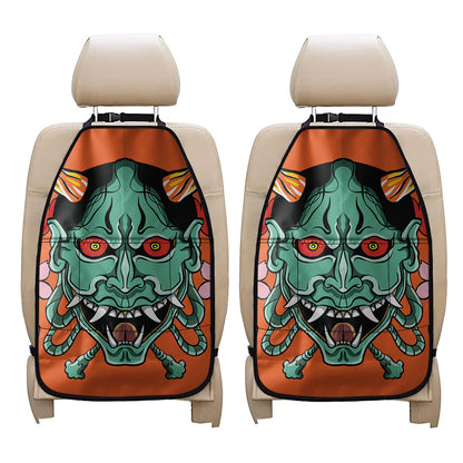Japanese Demon Print Car Seat Organizers