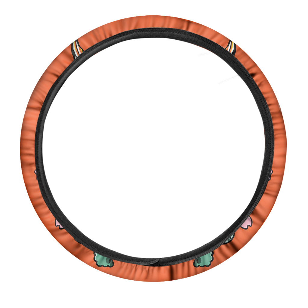 Japanese Demon Print Car Steering Wheel Cover