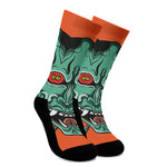Japanese Demon Print Crew Socks