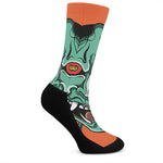 Japanese Demon Print Crew Socks