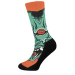 Japanese Demon Print Crew Socks